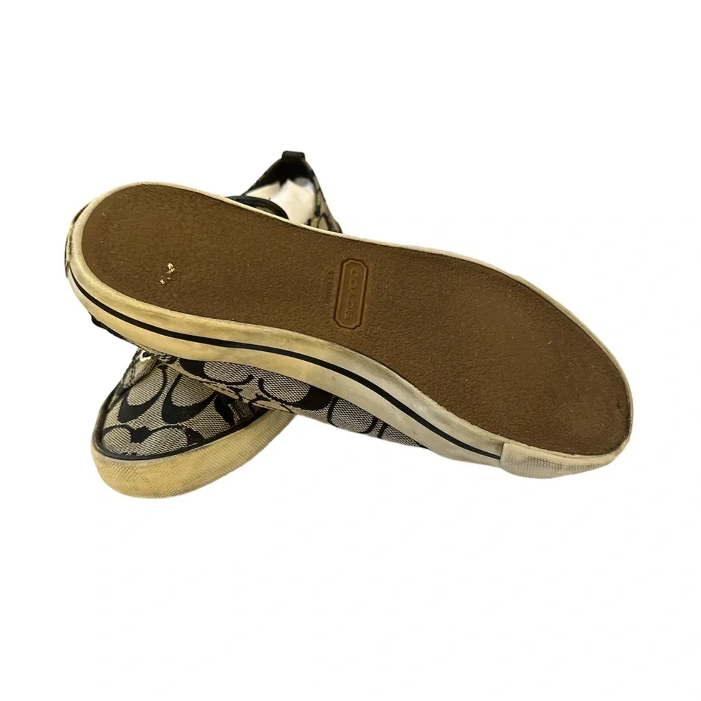 COACH Gray / Black Monogram Canvas Sneakers - Picture 7 of 7